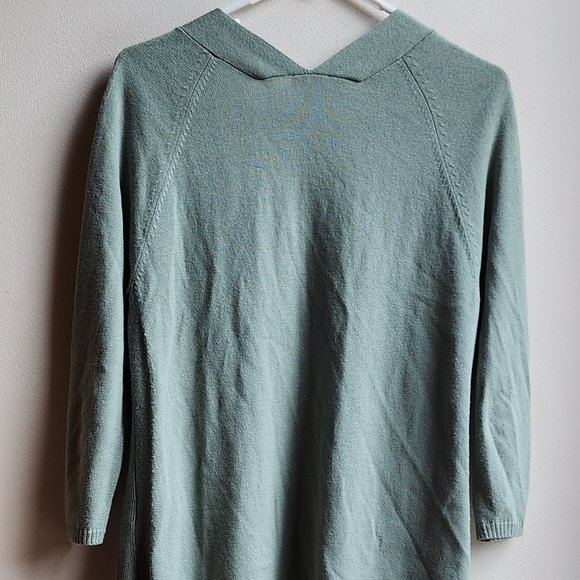 Talbots Celadon Green Open Cardigan Size Petite Medium - Picture 10 of 11
